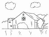 Coloring Barn Pages Farm Horse Getcolorings Drawing Getdrawings Line Star Color Ohio sketch template
