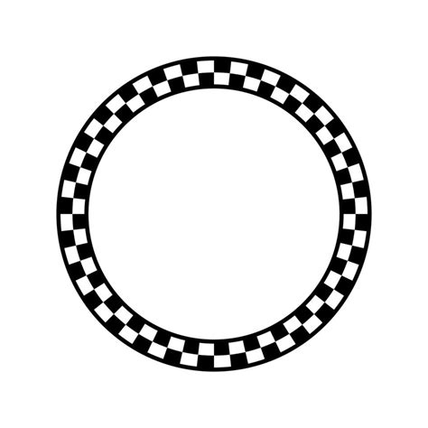 black  white checkered circle frame checker board circular border vector illustration