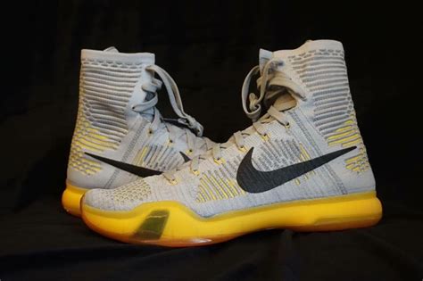 Nike Kobe 10 Elite High Grey Black Yellow Sample 2015