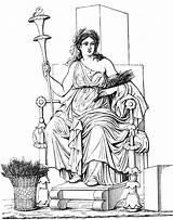 Demeter Greek Goddess Goddesses Persephone Mythology Ceres Gods Painting Pompeii Coloring Dibujo Wall Powers Drawing Disappeared Roman Pages Printable Hades sketch template