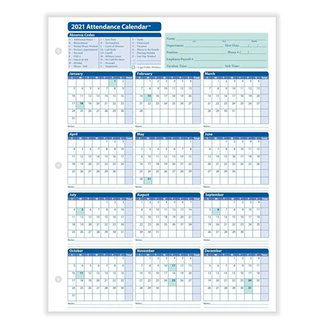 printable  attendance calendar calendar template printable