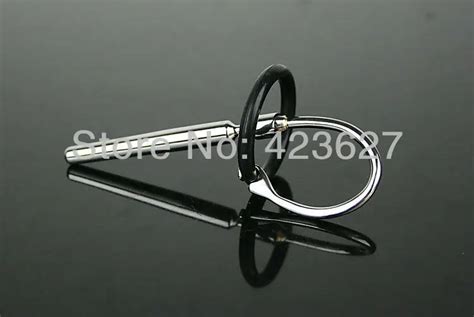 Rubber Ring Curved Male Urethral Plug Stretching Stainless Steel Adult