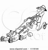 Lawn Mower Man Clipart Mowing Coloring Pages Pushin Ga Lawnmower Illustration Drawing Zero Turn Poster Royalty Vector Prints Outlined Boy sketch template