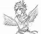 Pit Dark Icarus Kid Angel Coloring Pages sketch template