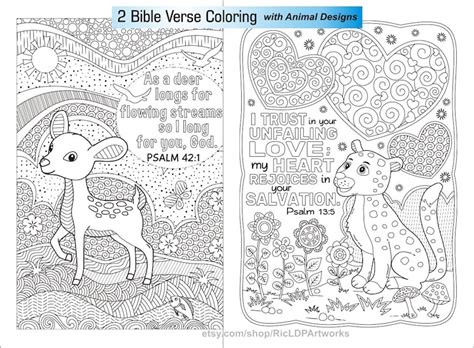 bible coloring pages cute animal designs deer leopard etsy espana