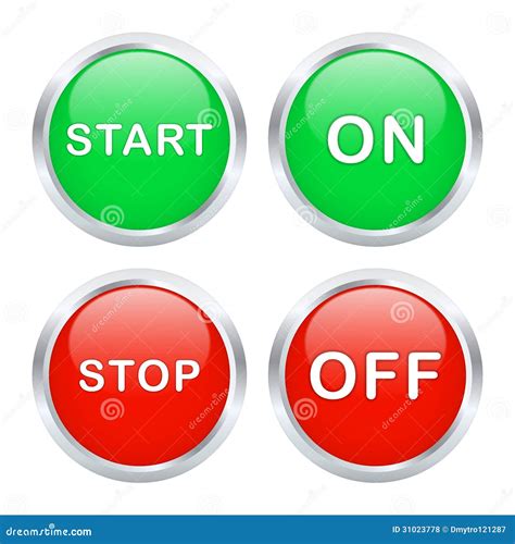 start  stop buttons stock vector illustration  green