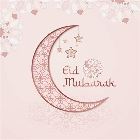 square eid mubarak card  soft pink colors  vector art  vecteezy