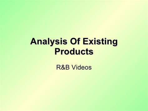 analysis  existing products