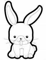 Cartoon Bunny Coloring Cute Kids Bunnies Pages Rabbit Rabbits Easy Printable Clipart Clip Cliparts Print Animated Draw Baby Bunnys Color sketch template