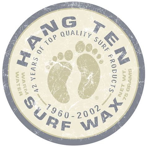 hang ten surfing wax footprints logo tin sign d vintage tin signs surf decor tin signs