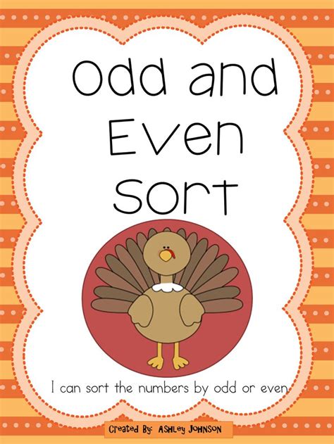 this odd and even sort is a great activity for whole or