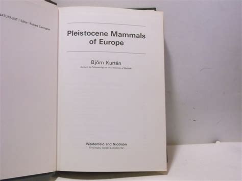 pleistocene mammals  europe kurten bjorn  book gallery