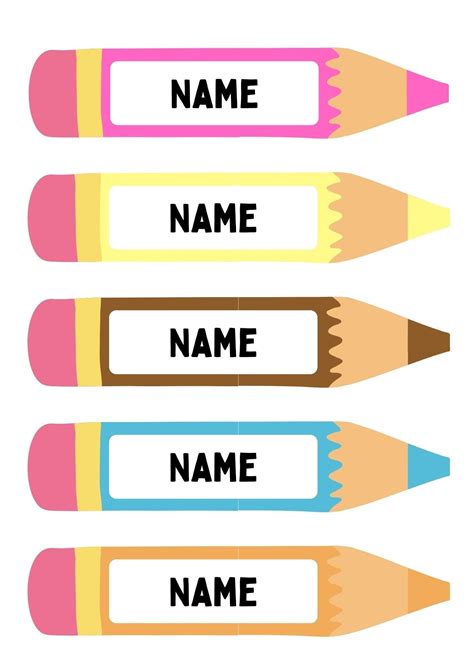 colorful pencil  tag printable template svg etsy