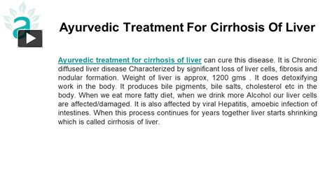 Ppt – Effective Ayurvedic Treatment For Cirrhosis Of Liver Powerpoint