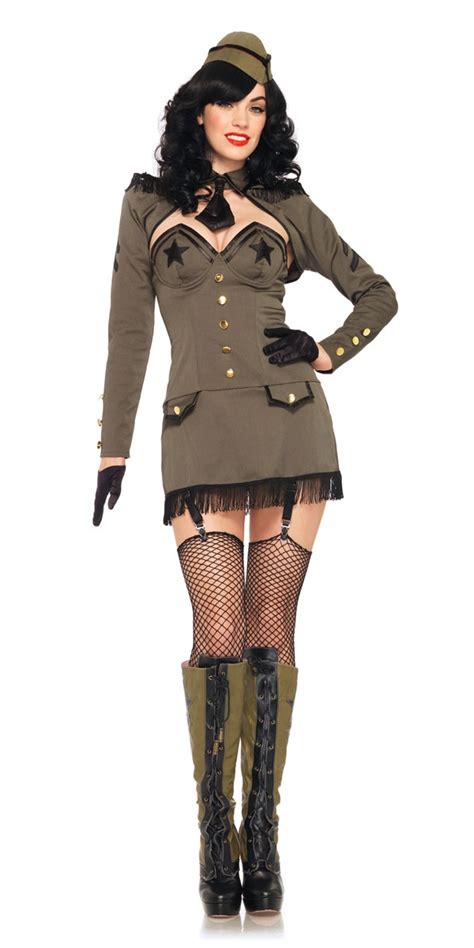 Pin Up Armée Girl Costume Costume Militaire Déguisement