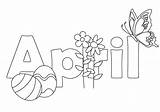 Coloring April Clipart Pages Spring Printable Kids Clip Easter Sheets Colouring Flowers Print Coloringpage Transparent Eu Calendar Name Months Bunny sketch template