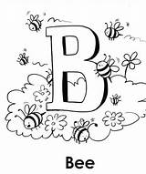 Coloring Bee Pages Letter Capital Preschoolers sketch template