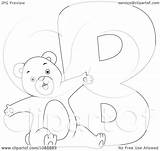 Bear Coloring Outlined Illustration Royalty Clipart Bnp Studio Vector sketch template