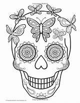 Skulls Muertos Halloween Thaneeya Mcardle Calaveras Coloriage Calavera sketch template