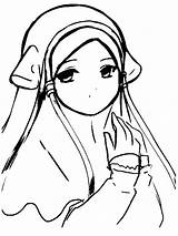 Mewarnai Kartun Mewarna Muslimah Hijab Putih Sketsa Orang Memakai Islami Soleha Jilbab Azhan Mewarnakan Koleksi Kumpulan Animasi Baju Keluarga Cepat sketch template