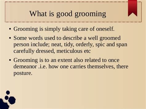 grooming good