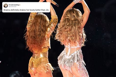 fans claim shakira beat j lo in epic booty shake at super bowl