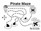 Pirate Maze Mazes Printable Museprintables Printables Easy sketch template