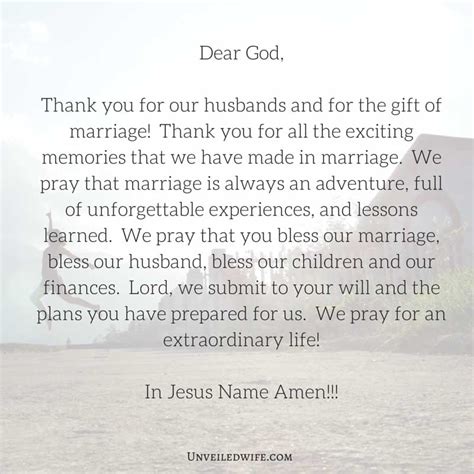 Dear Godthank You For Our Husbands And