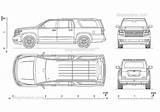 Suburban Chevrolet Drawing Drawings Cars Cad Dimensions Dwg Blocks Chevy Autocad Car Gmc Blueprints Plan Pickup Truck  Coloring Draw sketch template