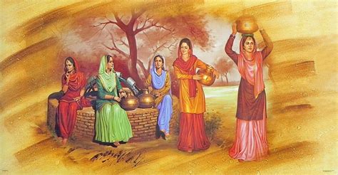 Punjabi Women At The Village Well