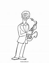 Saxofonista Jazz Tudodesenhos Imprimir Colorir sketch template
