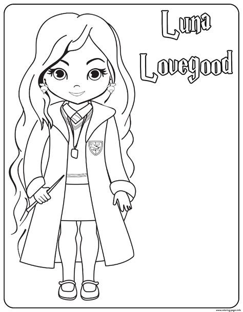 luna lovegood coloring page printable
