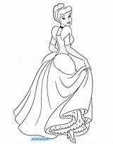 Cinderella Coloring Ball Disney Gown Disneyclips Funstuff sketch template