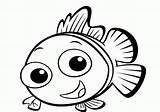 Coloring Fish Nemo Cute Outline Pages Clipart Kids Printable Cliparts Clip Library Popular Coloringhome sketch template