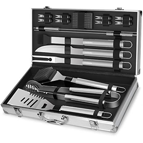 professional bbq grill utensils wstorage case  piece set stainless steel ebay