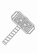 Coloring Pages Weapons Hammer Printable Mjolnir God Coloring4free Weapon A4 Boys Thor 1006 Game Print Categories sketch template