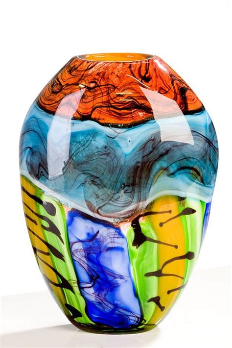 Kunst Art Murano GroÃ E Traumhafte Vase Glas Kunst Rainbow R2 Vase