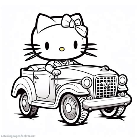 kitty   car coloring page   color
