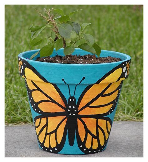 butterfly pot painted flower pots decorated flower pots flower pot art