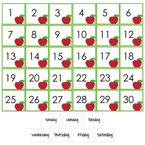 printable spring calendar numbers     printablee