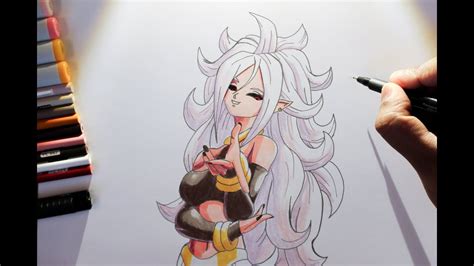 drawing majin android 21 c 21 dragon ball fighterz youtube