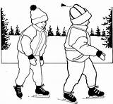 Skate Coloring Pages Kids Learn Two Skating Clipart Winter Ice Sports Categories sketch template