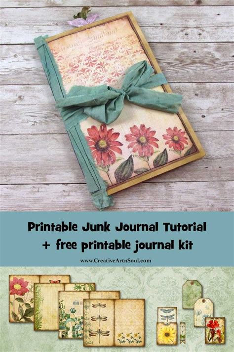 printable junk journal   printable journal kit  displayed