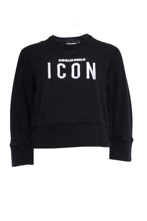 dsquared zwarte sweater met tekst unique designer pieces