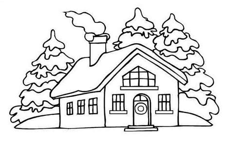 house picture  winter  houses coloring page color luna house