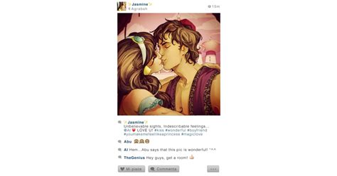 Aladdin And Jasmine Disney Characters Take Selfies On