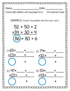 introduction  double digit addition  subtraction  expanded form