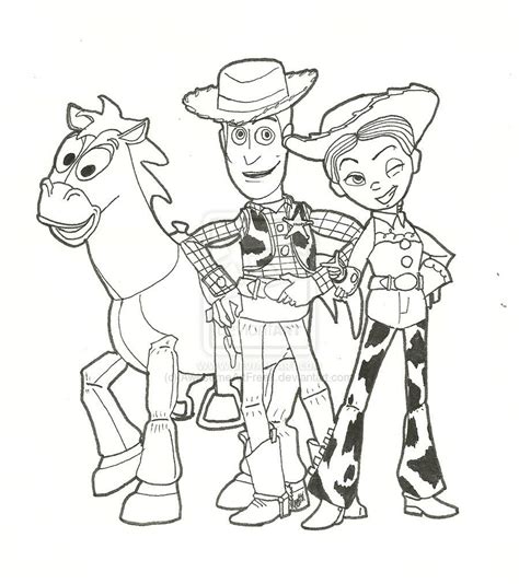printable disney toy story coloring page woody bullseye coloring