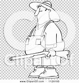 Hillbilly Clipart Outlined Carrying Rifle Redneck Man Royalty Cartoon Vector Djart sketch template