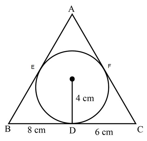 in figure a Δ abc is drawn to circumscribe a circle of radius 4 cm such